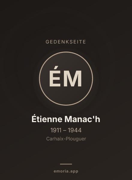 Gedenkportrait von Étienne Manac'h