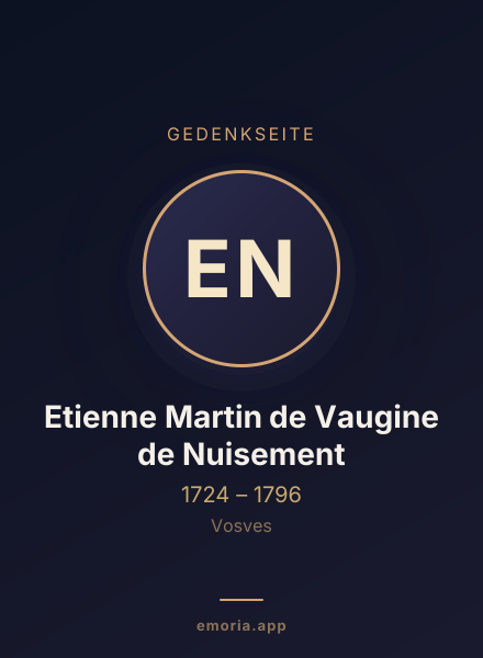 Gedenkportrait von Etienne Martin de Vaugine de Nuisement