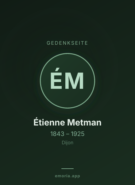 Gedenkportrait von Étienne Metman