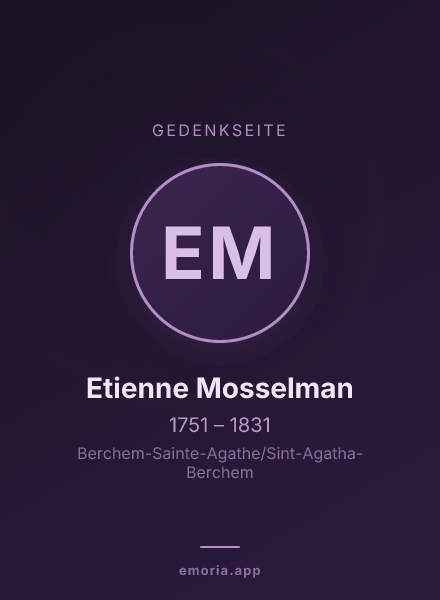 Gedenkportrait von Etienne Mosselman