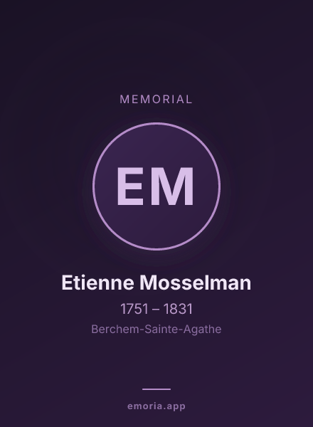 Memorial portrait of Etienne Mosselman