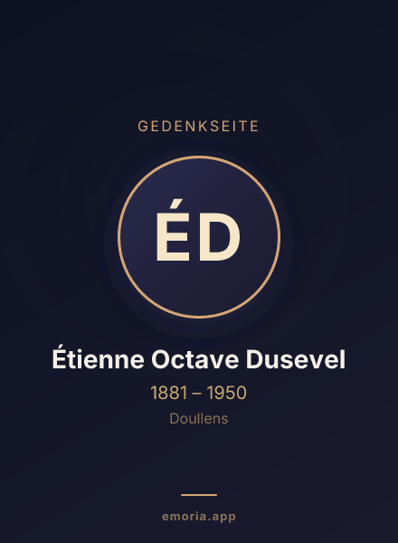 Gedenkportrait von Étienne Octave Dusevel
