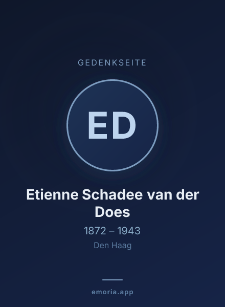 Gedenkportrait von Etienne Schadee van der Does