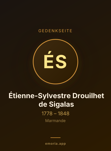Gedenkportrait von Étienne-Sylvestre Drouilhet de Sigalas