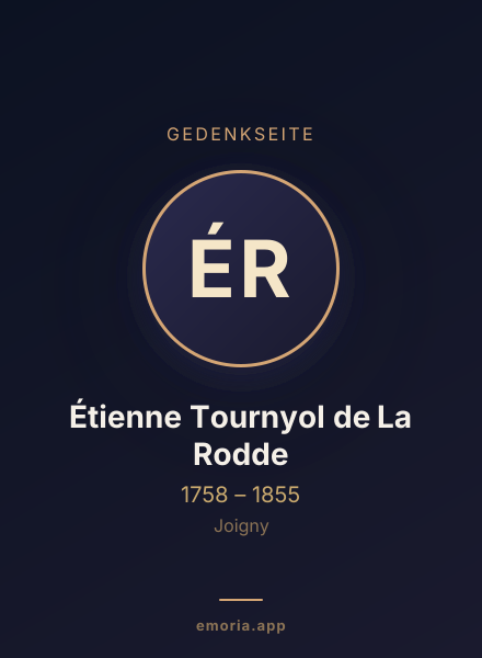 Gedenkportrait von Étienne Tournyol de La Rodde
