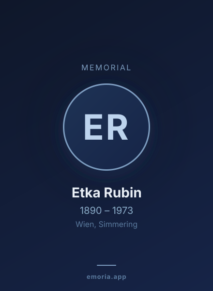 Memorial portrait of Etka Rubin