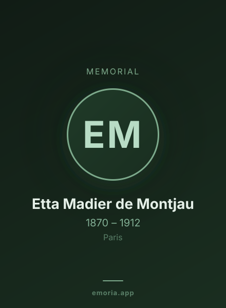 Memorial portrait of Etta Madier de Montjau