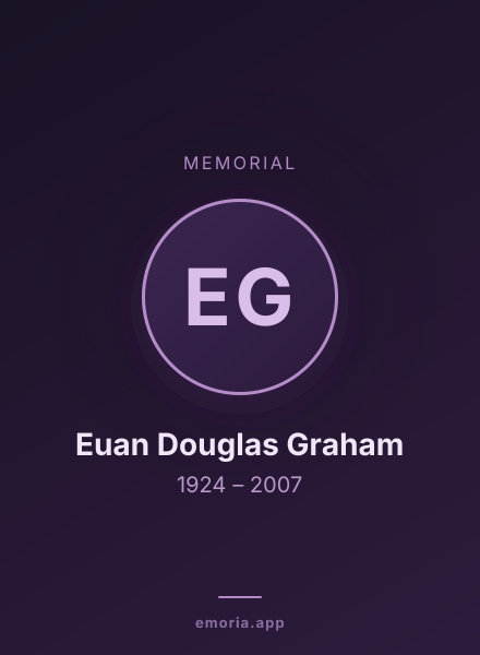 Memorial portrait of Euan Douglas Graham