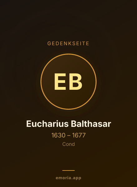 Gedenkportrait von Eucharius Balthasar
