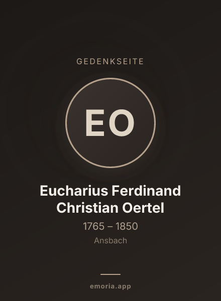 Gedenkportrait von Eucharius Ferdinand Christian Oertel