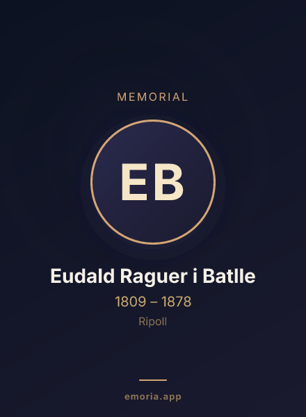 Memorial portrait of Eudald Raguer i Batlle
