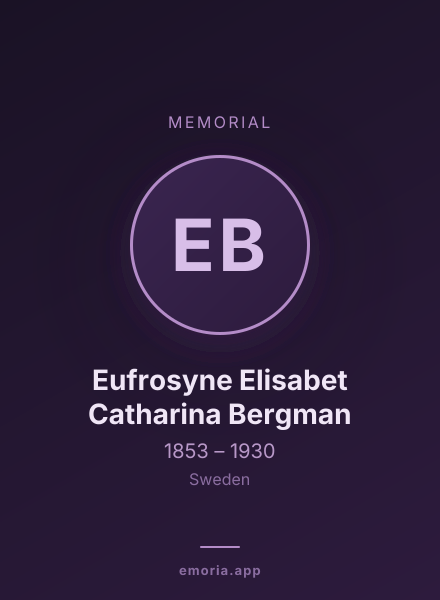Memorial portrait of Eufrosyne Elisabet Catharina Bergman