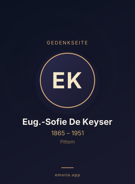 Gedenkportrait von Eug.-Sofie De Keyser