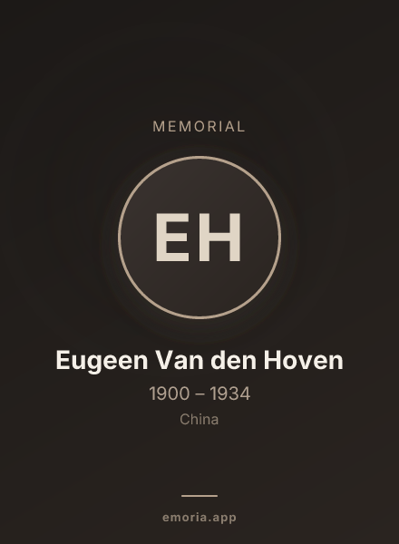 Memorial portrait of Eugeen Van den Hoven