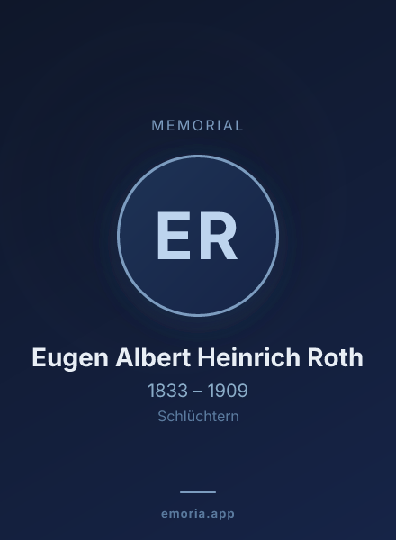 Memorial portrait of Eugen Albert Heinrich Roth