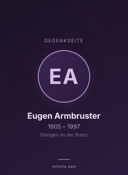 Gedenkportrait von Eugen Armbruster