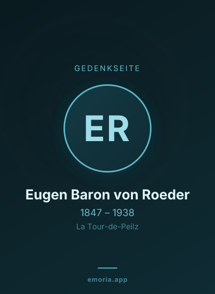 Gedenkportrait von Eugen Baron von Roeder