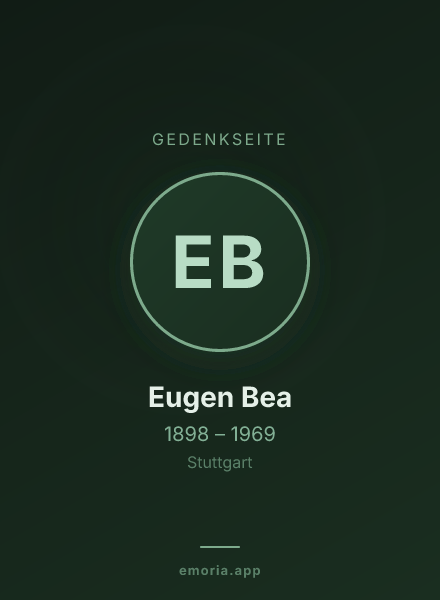 Gedenkportrait von Eugen Bea