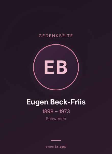 Gedenkportrait von Eugen Beck-Friis