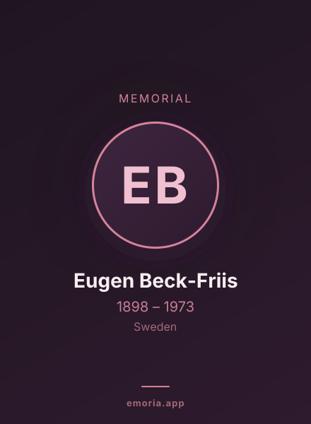Memorial portrait of Eugen Beck-Friis