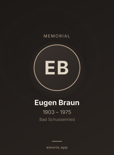 Memorial portrait of Eugen Braun
