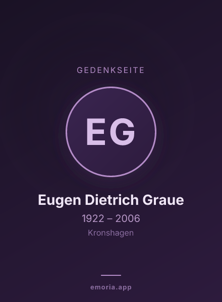 Gedenkportrait von Eugen Dietrich Graue
