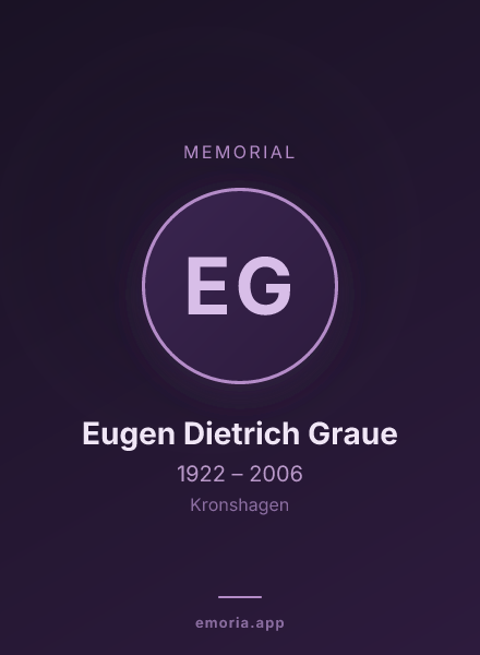 Memorial portrait of Eugen Dietrich Graue
