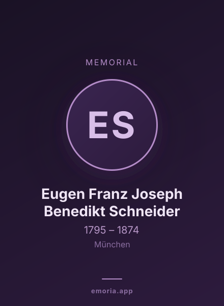 Memorial portrait of Eugen Franz Joseph Benedikt Schneider