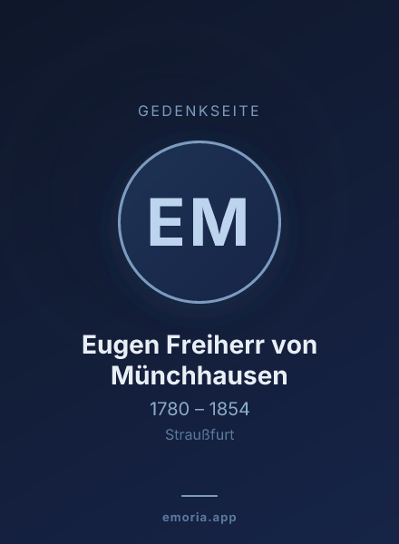 Gedenkportrait von Eugen Freiherr von Münchhausen