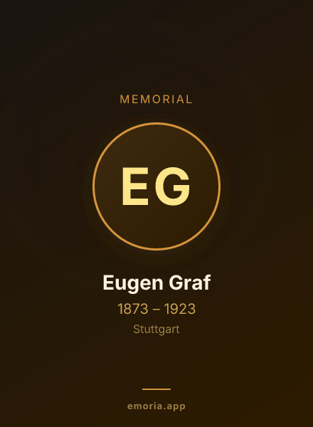 Memorial portrait of Eugen Graf