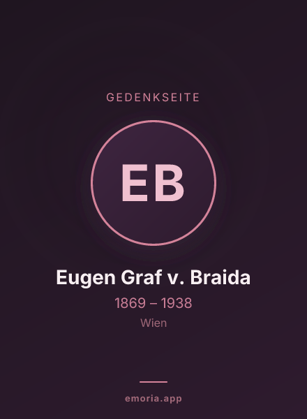 Gedenkportrait von Eugen Graf v. Braida