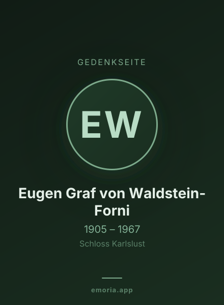 Gedenkportrait von Eugen Graf von Waldstein-Forni