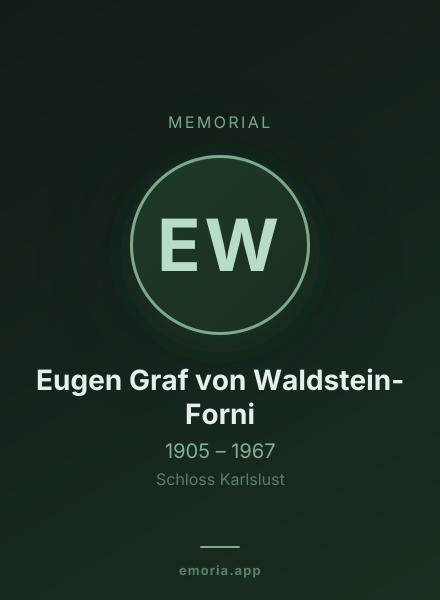 Memorial portrait of Eugen Graf von Waldstein-Forni