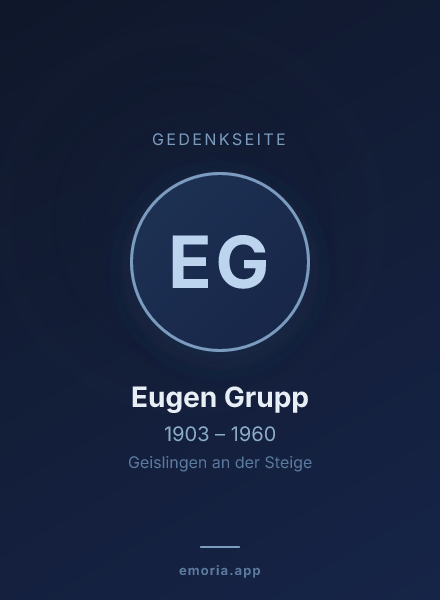 Gedenkportrait von Eugen Grupp