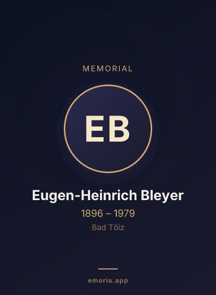 Memorial portrait of Eugen-Heinrich Bleyer