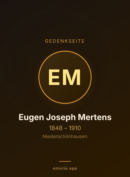 Gedenkportrait von Eugen Joseph Mertens
