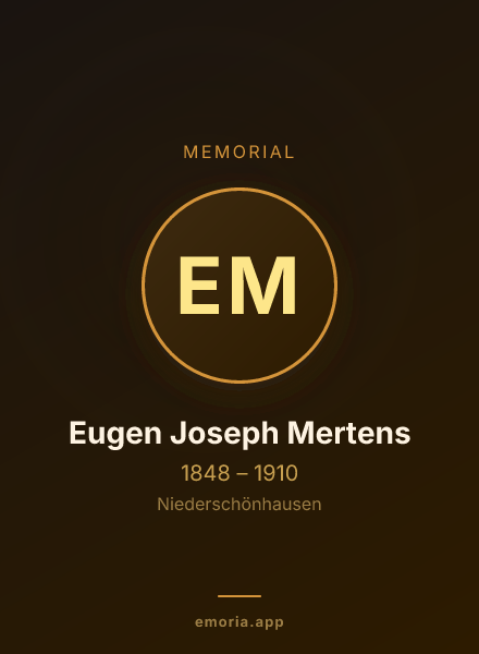 Memorial portrait of Eugen Joseph Mertens