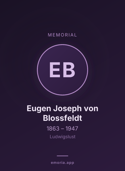 Memorial portrait of Eugen Joseph von Blossfeldt