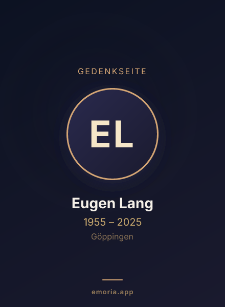 Gedenkportrait von Eugen Lang