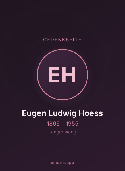 Gedenkportrait von Eugen Ludwig Hoess