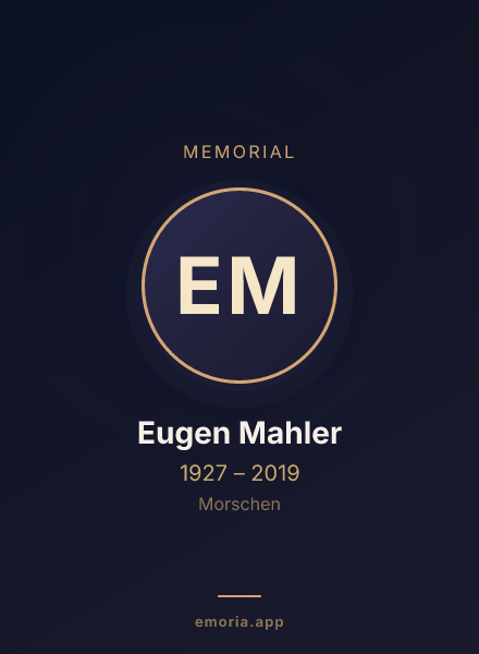 Memorial portrait of Eugen Mahler