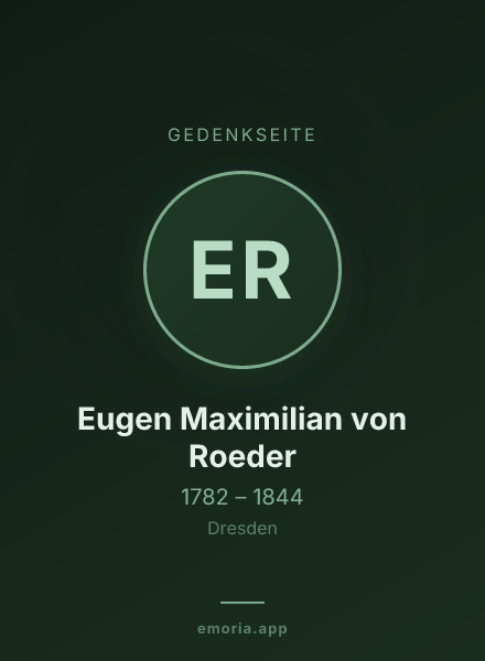 Gedenkportrait von Eugen Maximilian von Roeder