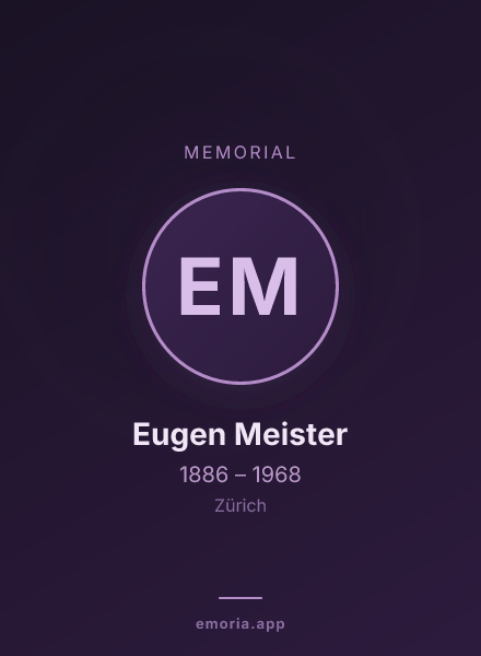 Memorial portrait of Eugen Meister