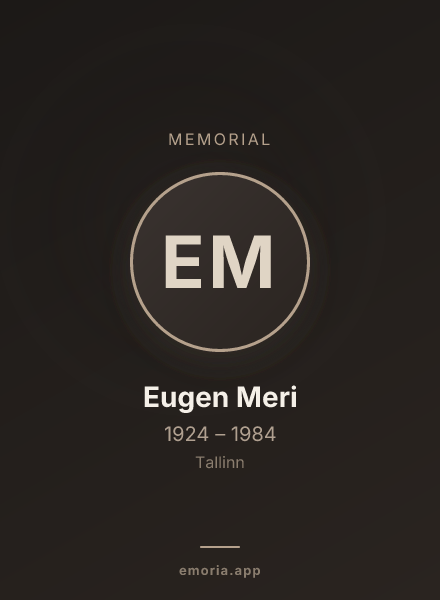 Memorial portrait of Eugen Meri