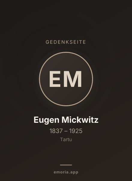 Gedenkportrait von Eugen Mickwitz