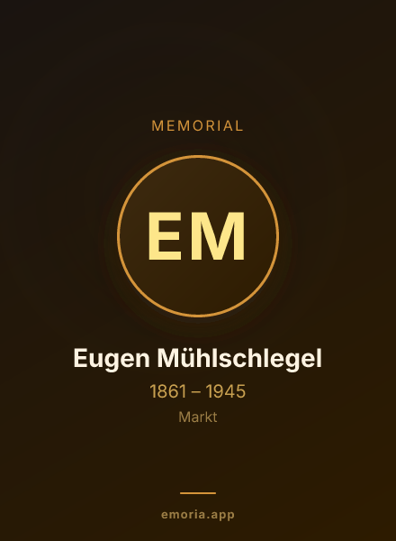 Memorial portrait of Eugen Mühlschlegel