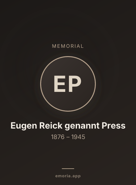 Memorial portrait of Eugen Reick genannt Press