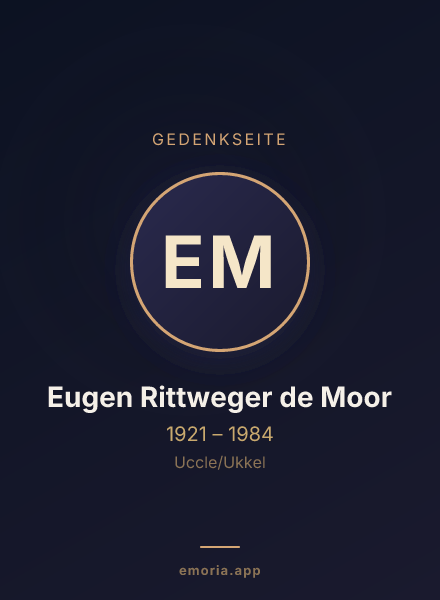 Gedenkportrait von Eugen Rittweger de Moor