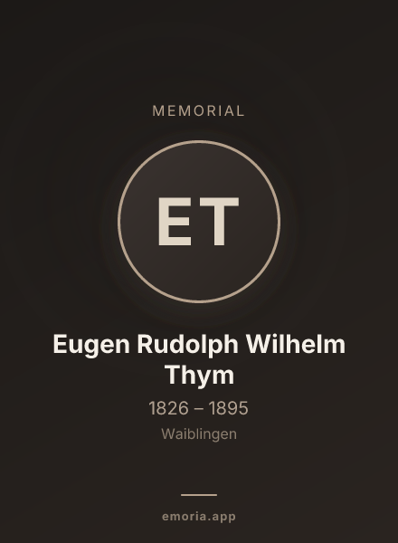 Memorial portrait of Eugen Rudolph Wilhelm Thym