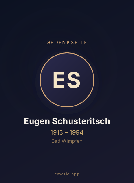 Gedenkportrait von Eugen Schusteritsch